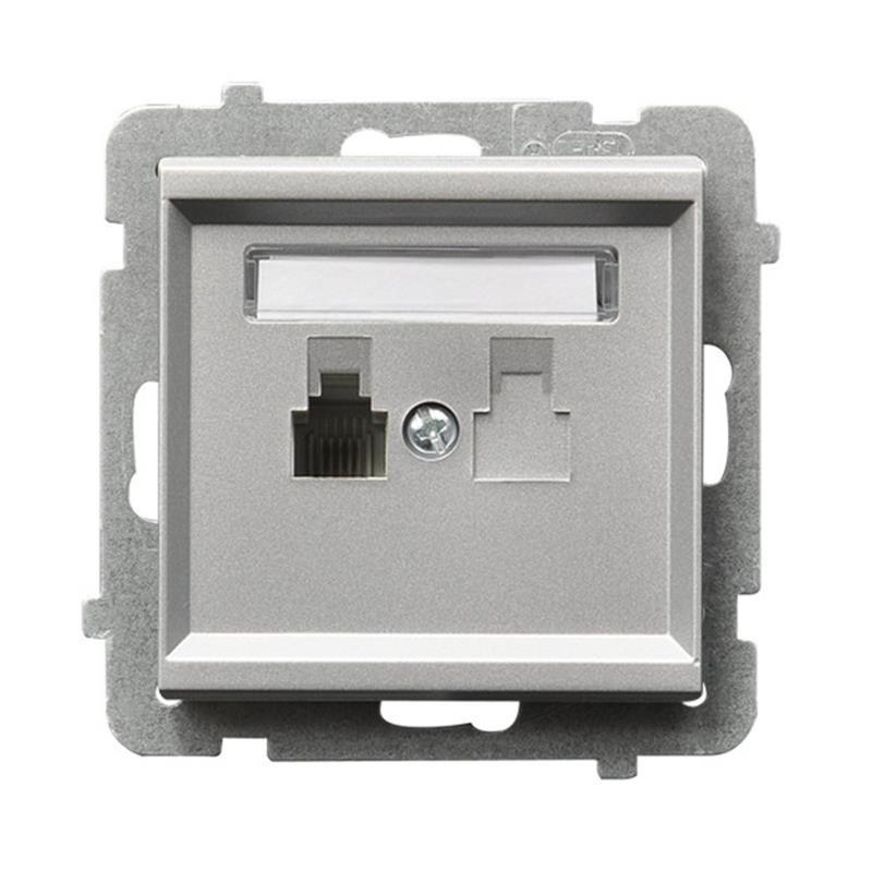 Ospel Sonata srebrny - gniazdo telefoniczne GPT-1R/m/38