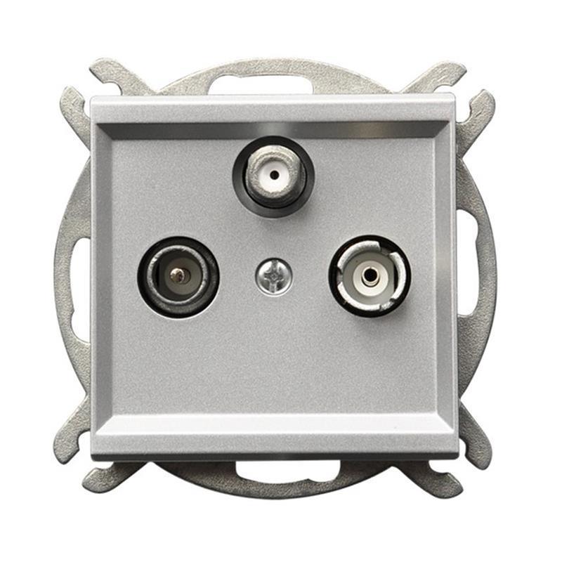 Ospel Sonata srebrny - gniazdo RTV-SAT przelotowe GPA-RSP/m/38 Ospel Sonata srebrny - gniazdo RTV-SAT przelotowe GPA-RSP/m/38