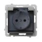 Ospel Sonata srebrny - gniazdo bryzgoszczelne (+0) SCHUKO GPH-1RS/m/38/d