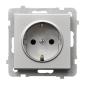 Ospel Sonata srebrny - gniazdo pojedyncze (+0) SCHUKO GP-1RS/m/38