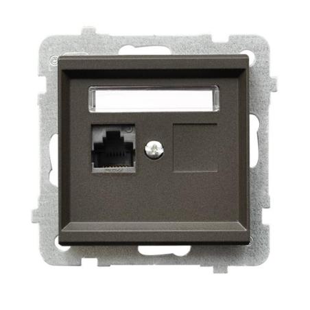 Ospel Sonata czekoladowy - gniazdo komputerowe kat.5e GPK-1R/K/m/40
