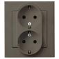 Ospel Sonata czekoladowy - gniazdo podwójne (+0) SCHUKO GP-2RS/40