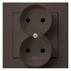Ospel Sonata czekoladowy - gniazdo podwójne GP-2R/40