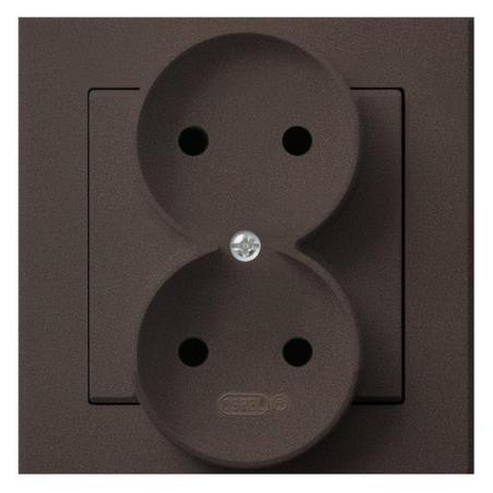 Ospel Sonata czekoladowy - gniazdo podwójne GP-2R/40
