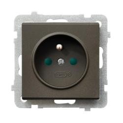 Ospel Sonata czekoladowy - gniazdo pojedyncze (+0) z przesłonami GP-1RZP/m/40