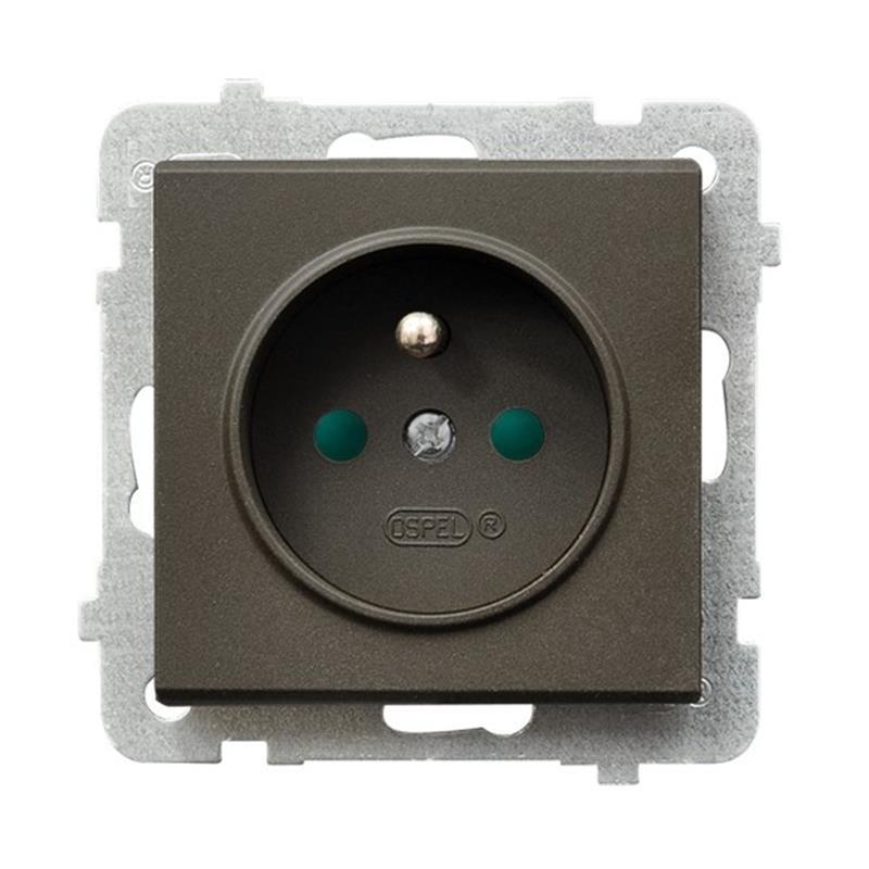 Ospel Sonata czekoladowy - gniazdo pojedyncze (+0) z przesłonami GP-1RZP/m/40