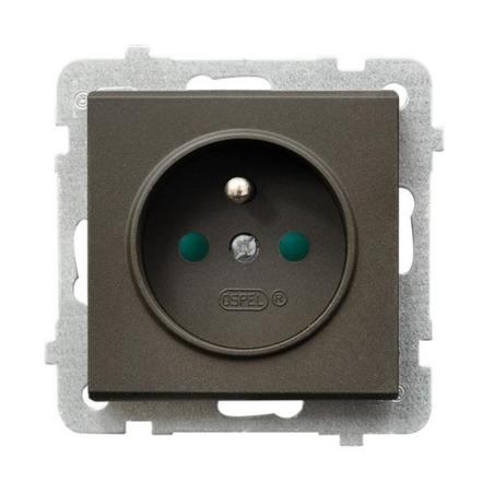 Ospel Sonata czekoladowy - gniazdo pojedyncze (+0) z przesłonami GP-1RZP/m/40