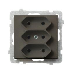 Ospel Sonata czekoladowy - gniazdo potrójne GP-3R/m/40