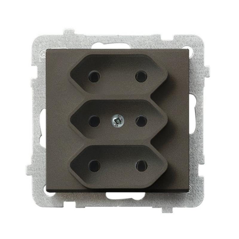 Ospel Sonata czekoladowy - gniazdo potrójne GP-3R/m/40