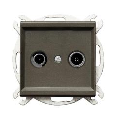 Ospel Sonata czekoladowy - gniazdo RTV przelotowe GPA-10RP/m/40