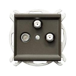 Ospel Sonata czekoladowy - gniazdo RTV-SAT podwójne GPA-R2S/m/40