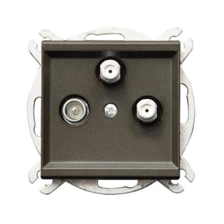 Ospel Sonata czekoladowy - gniazdo RTV-SAT podwójne GPA-R2S/m/40