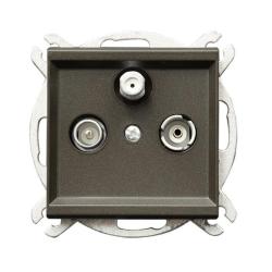 Ospel Sonata czekoladowy - gniazdo RTV-SAT przelotowe GPA-RSP/m/40