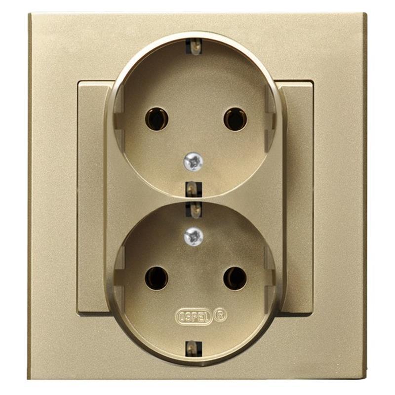 Ospel Sonata szampański - gniazdo podwójne (+0) SCHUKO GP-2RS/39