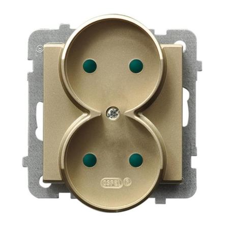 Ospel Sonata szampański - gniazdo podwójne do ramki z przesłonami GP-2RRP/m/39