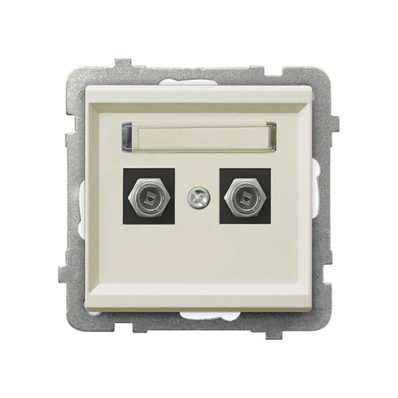 Ospel Sonata ecru - gniazdo antenowe podwójne typu F GPA-2RF/m/27 Ospel Sonata ecru - gniazdo antenowe podwójne typu F GPA-2RF/m/27