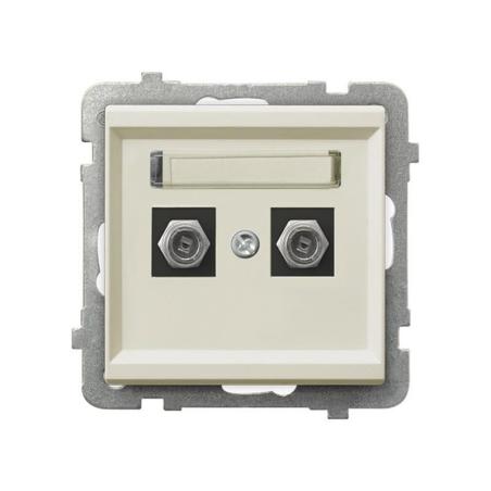 Ospel Sonata ecru - gniazdo antenowe podwójne typu F GPA-2RF/m/27