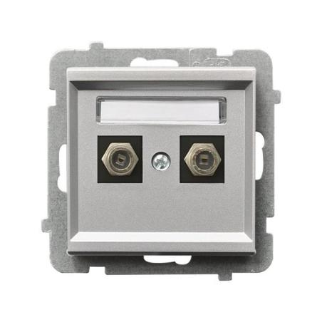 Ospel Sonata srebrny - gniazdo antenowe podwójne typu F GPA-2RF/m/38