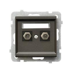 Ospel Sonata czekoladowy - gniazdo antenowe podwójne typu F GPA-2RF/m/40