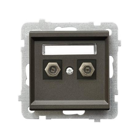 Ospel Sonata czekoladowy - gniazdo antenowe podwójne typu F GPA-2RF/m/40