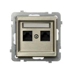Ospel Sonata nowe srebro - gniazdo komputerowe kat.5e GPK-2RMK/m/44