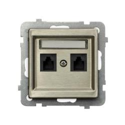 Ospel Sonata nowe srebro - gniazdo telefoniczne GPT-2RMN/m/44