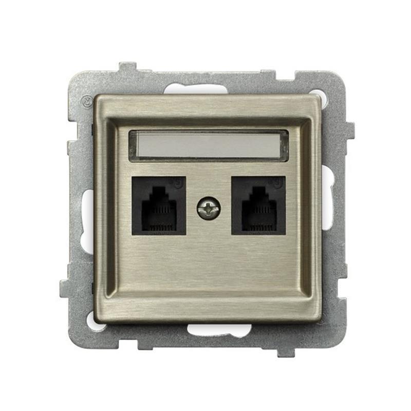Ospel Sonata nowe srebro - gniazdo telefoniczne GPT-2RMN/m/44