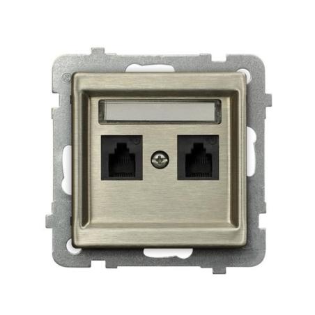Ospel Sonata nowe srebro - gniazdo telefoniczne GPT-2RMN/m/44
