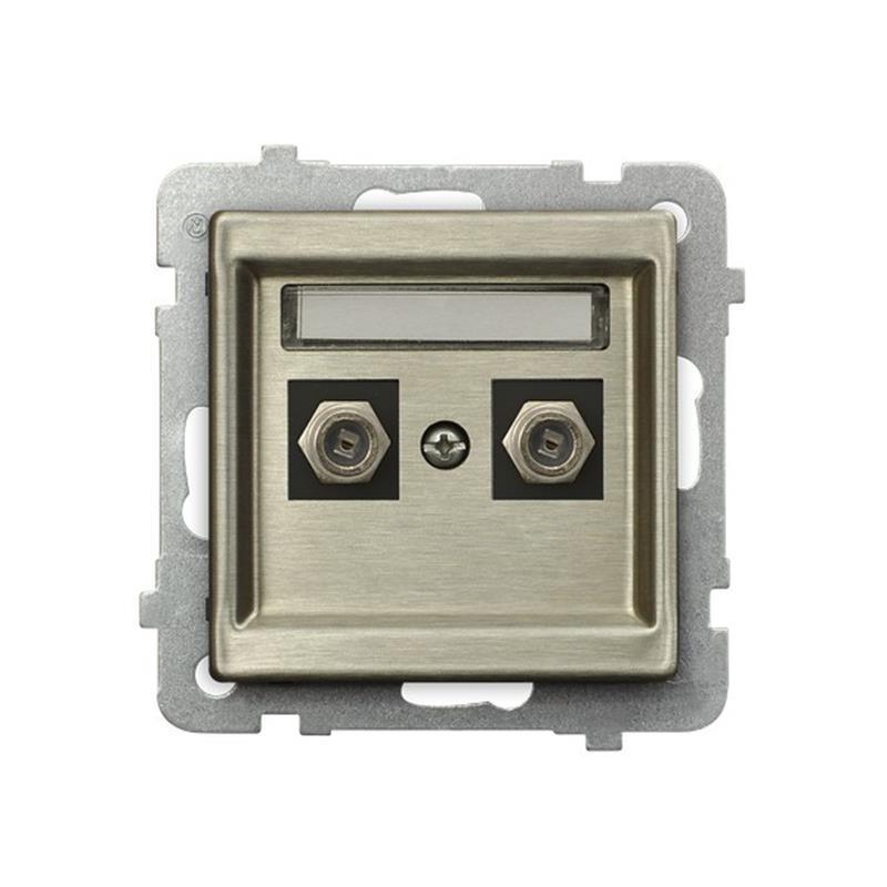 Ospel Sonata nowe srebro - gniazdo antenowe podwójne typu F GPA-2RF/m/44