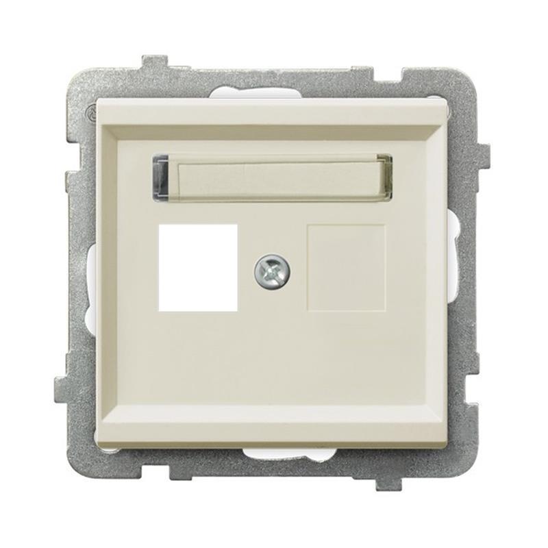 Ospel Sonata ecru - obudowa gniazda pojedynczego typu Keystone prosta GPK-1R/p/27