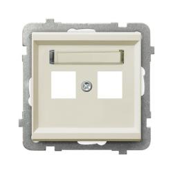 Ospel Sonata ecru - obudowa gniazda podwójnego typu Keystone prosta GPK-2R/p/27