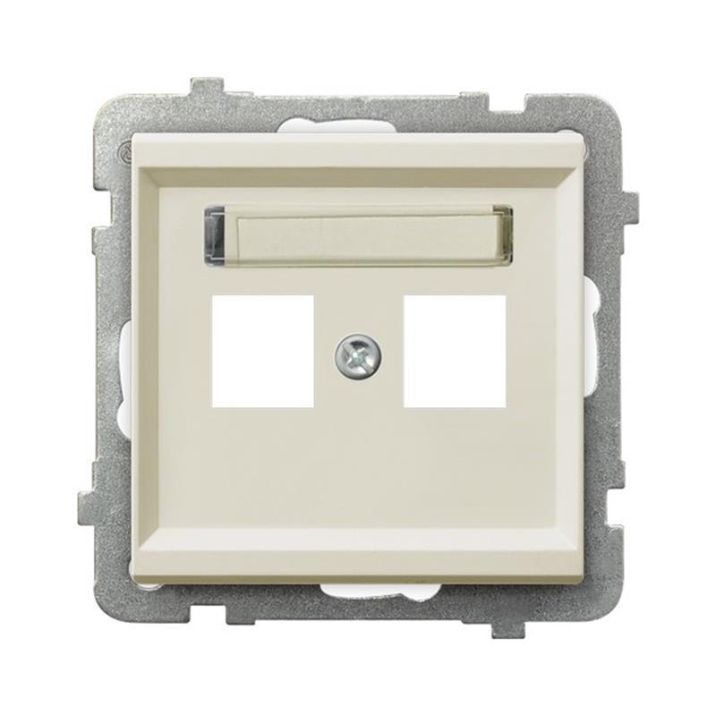Ospel Sonata ecru - obudowa gniazda podwójnego typu Keystone prosta GPK-2R/p/27