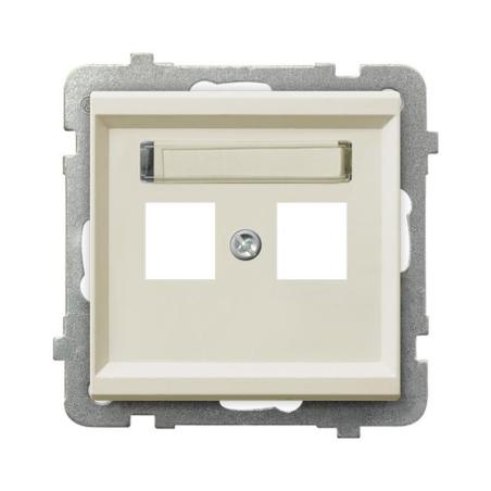 Ospel Sonata ecru - obudowa gniazda podwójnego typu Keystone prosta GPK-2R/p/27