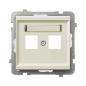 Ospel Sonata ecru - obudowa gniazda podwójnego typu Keystone prosta GPK-2R/p/27