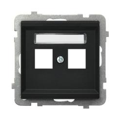 Ospel Sonata czarny - obudowa gniazda podwójnego typu Keystone prosta GPK-2R/p/33