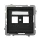 Ospel Sonata czarny - obudowa gniazda podwójnego typu Keystone prosta GPK-2R/p/33