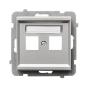 Ospel Sonata srebrny - obudowa gniazda podwójnego typu Keystone prosta GPK-2R/p/38