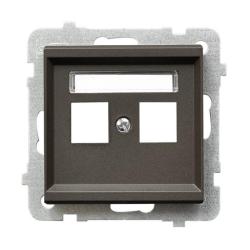 Ospel Sonata czekoladowy - obudowa gniazda podwójnego typu Keystone prosta GPK-2R/p/40
