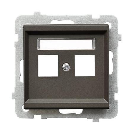 Ospel Sonata czekoladowy - obudowa gniazda podwójnego typu Keystone prosta GPK-2R/p/40