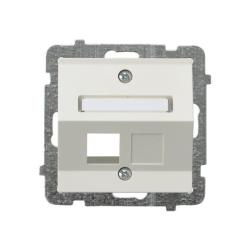 Ospel Sonata ecru - obudowa gniazda pojedynczego typu Keystone skośna GPK-1RS/p/27