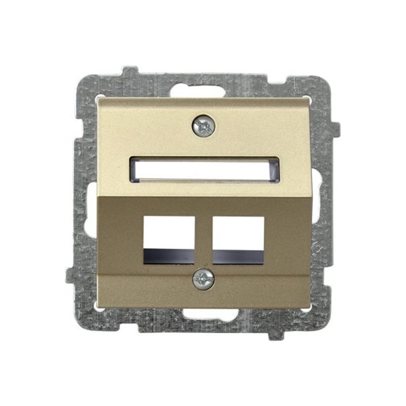 Ospel Sonata szampański - obudowa gniazda podwójnego typu Keystone skośna GPK-2RS/p/39