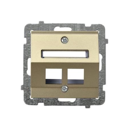 Ospel Sonata szampański - obudowa gniazda podwójnego typu Keystone skośna GPK-2RS/p/39