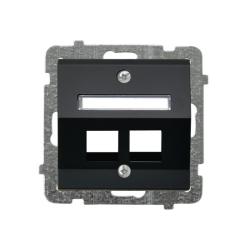 Ospel Sonata czarny - obudowa gniazda podwójnego typu Keystone skośna GPK-2RS/p/33