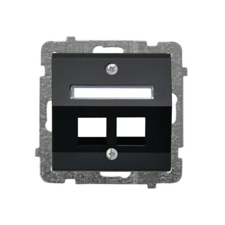 Ospel Sonata czarny - obudowa gniazda podwójnego typu Keystone skośna GPK-2RS/p/33