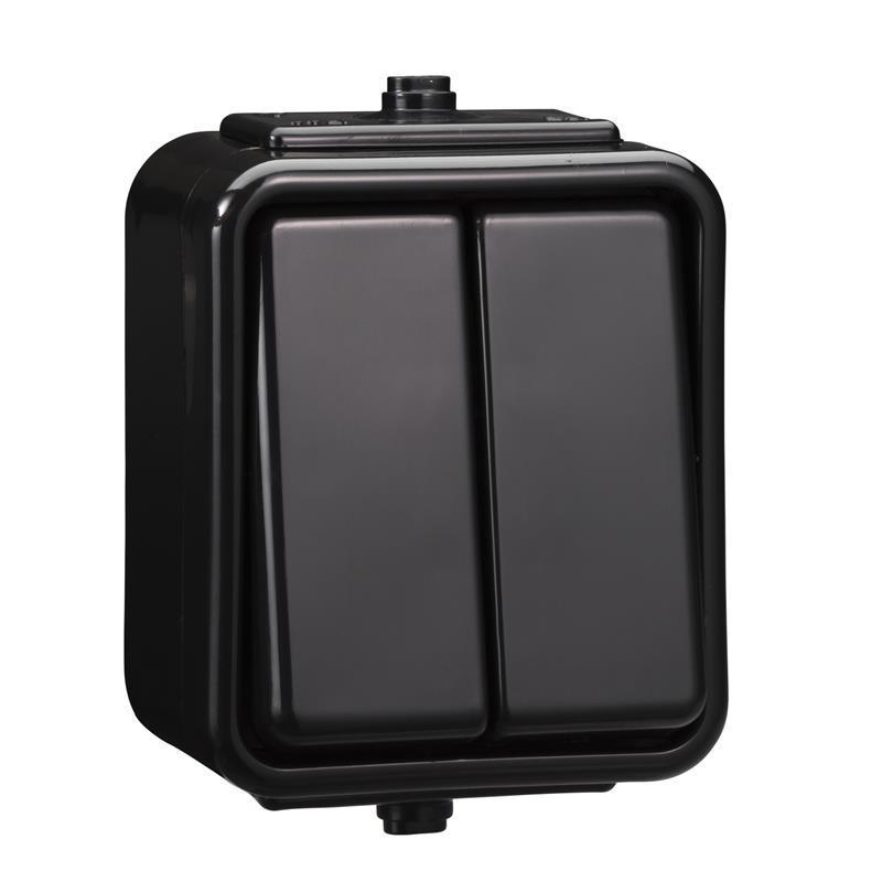 Schneider Cedar czarny - łącznik świecznikowy IP44 WNt-500C05