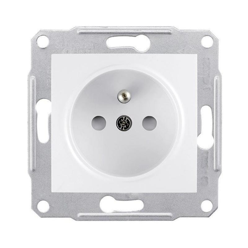 Schneider Sedna biały - gniazdo pojedyncze z przesłonami (+0)