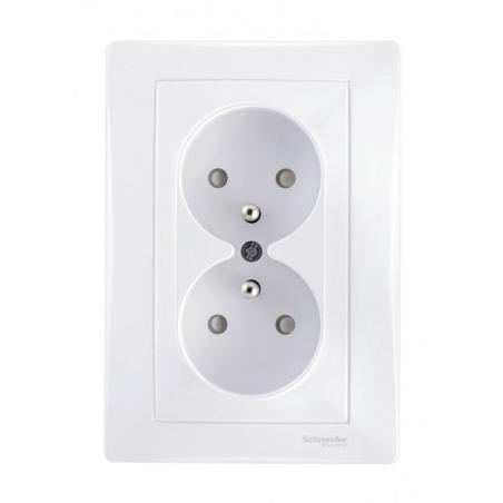 Schneider Sedna biały - gniazdo podwójne z przesłonami (+0) Schneider Electric