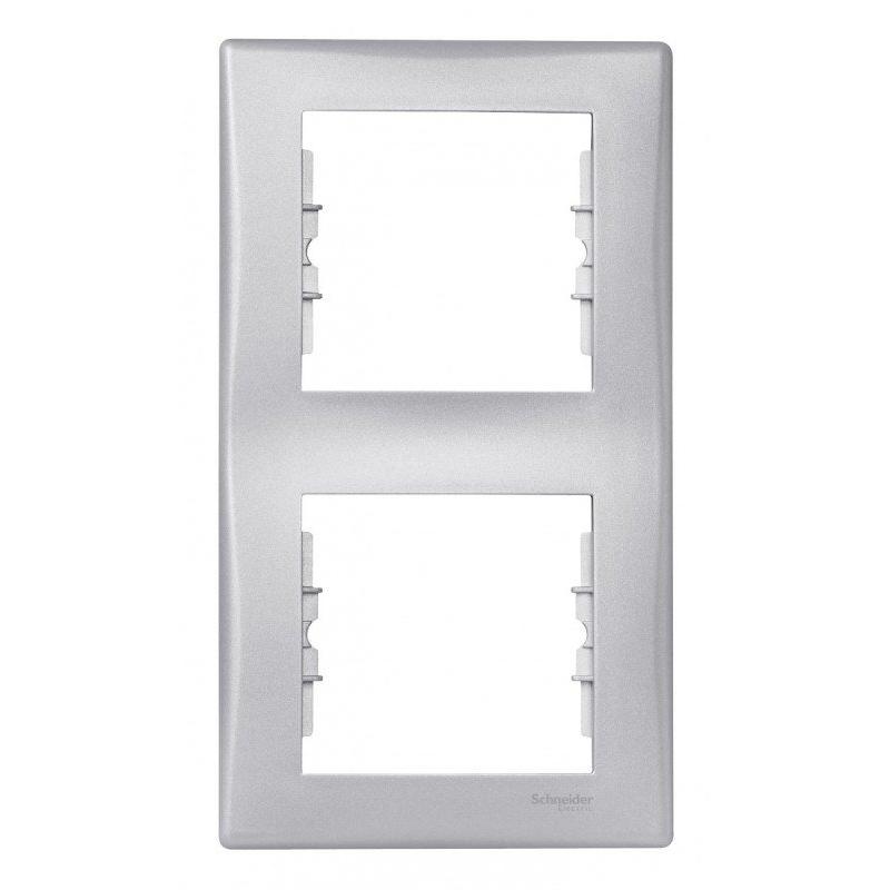 Schneider Sedna aluminium - ramka 2 pionowa