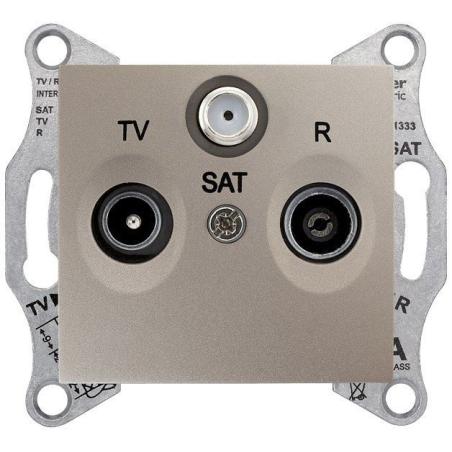 Schneider Sedna satyna - gniazdo R-RTV-SAT (przelotowe) Schneider Electric