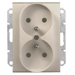 Schneider Sedna satyna - gniazdo podwójne (+0) do ramki Schneider Electric